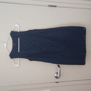 Banana Republic - Navy Dress with Lace Overlay - 0P